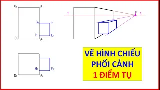 Đề thi, đáp án 2 | Vẽ kĩ thuật - Công nghệ 11 | Vẽ hình Phối cảnh - 1 điểm tụ