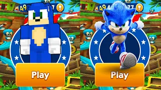 Sonic Dash vs Minecraft Sonic - Movie Sonic vs All Bosses Zazz Eggman - Gameplay