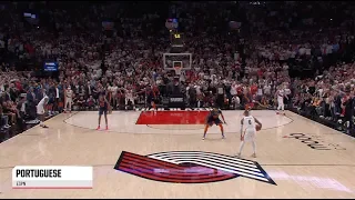 Damian Lillard's game-winner as heard on international TV