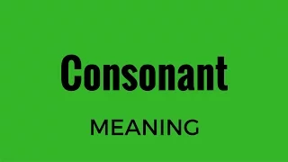 Consonant Meaning