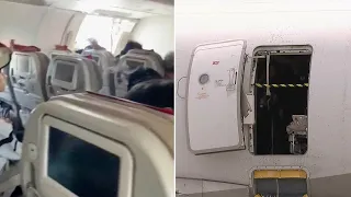 Passenger opens exit door during airplane flight in South Korea; 12 injured