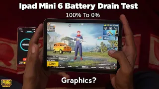 Ipad Mini 6 Battery🔋Drain Test 2024| Ipad Mini 6 Pubg Test 2023| 100% To 0% Battery drain Pubg🪫