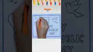 Republic Day Drawing|| How to Draw National Flag of India|| Independence Day Drawing #shorts