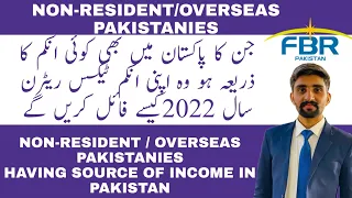 Part-2 Non Resident Person  Overseas Pakistani having Pakistan source income Income Tax Return 2022