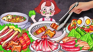 MUKBANG Animarion KOREA FOOD - Stop Motion Paper