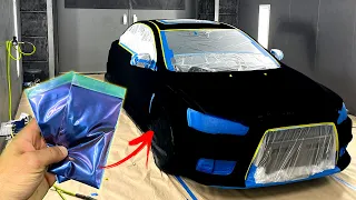 Spraying a HyperShift Over Musou Black (The World's Blackest Paint)