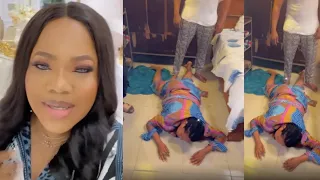 ‘She Wants To K*ll Me’ Toyin Abraham Cries Out, As Biodun Stephen Did This To Her On Movie Set