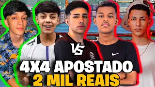 4X4 APOSTADO 2 MIL REAIS! TIME MANOMAX vs TIME DINI FF! FT. XAUAN, JAYA, ROYCE! FREE FIRE