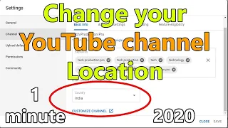 How To Change Country of Youtube Channel | 2020