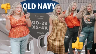 trying on old navy's *NEW SIZING* in store! HONEST REVIEW!