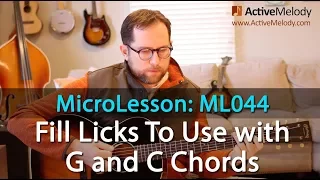 2 Easy Fill Licks to use With a G and C Chord - Easy Lead Guitar Lesson - ML044