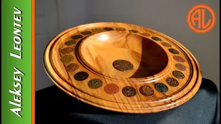 Тарелка из дерева "17 копеек". Токарная обработка / Making a Walnut Plate. Woodturning.