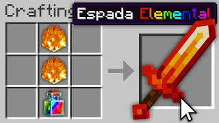 MINECRAFT PERO PUEDO CRAFTEAR ITEMS ELEMENTALES 🔥 💧 🌳 💨