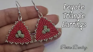 DIY Beaded Triangle Peyote Earrings Tutorial 🌺