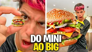 COMI A MAIOR E MENOR COMIDA DO MUNDO *Deu ruim ?