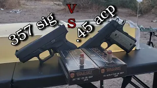 357 sig VS .45 acp in Ballistics Gel