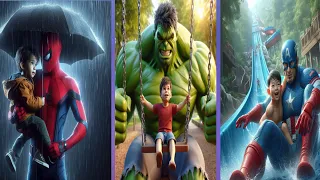 Collection of superheroes as good fathers ⭐ All Characters Marvel vs DC #avengers #Marvel