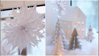DIY новогодний декор из бумаги / Идеи быстрого декора на Новый год