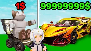 Mejorando COCHES a SUPER COCHES en ROBLOX | ChuyMine REACCIONA a Popcat en Español