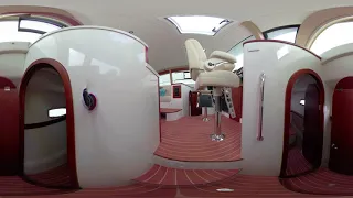 ArrowCat 420 Power Catamaran - Starboard Companionway (360° walk thru boat tour video)