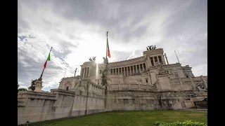 4K 60fps Rome Italy, multiple monuments, relaxing 2 hour walk.