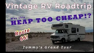 RVLife - vintage rig makes it to Winslow, AZ.  Sketchy travels in America. #rv #camper #motorhome