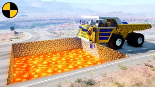 Cars vs Giant Minecraft Lava Pit 😱 BeamNG.Drive