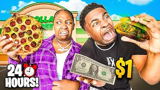 Eating ONLY Dollar Store Food for 24 HOURS CHALLENGE!!