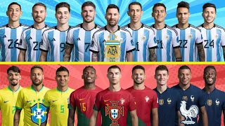 Argentina vs Portugal France Brazil - Messi Di Maria Dybala Ronaldo Mbappe Neymar