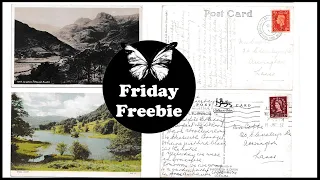 🎁Friday freebie Vintage postcards ephemera junk journal scrapbooking | junk journal craft with me