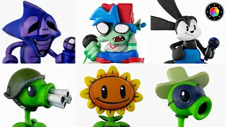 CREANDO TODOS los MODS de FNF (Plants vs Rappers, Majin Sonic y Oswald) Plastilina #13 | PlastiVerse