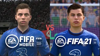 FIFA Mobile 21 vs FIFA 21 | Faces Comparison | Chelsea