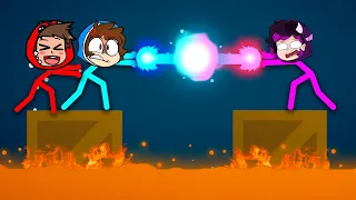 ¡Super PODERES SPARTOR vs LOS PANAS en STICK FIGHT! 💥😨🌈 LOS COMPAS vs LOS PANAS en STICK FIGHT