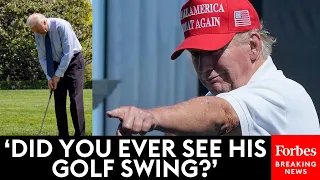 Trump Goes Off On Biden's Golf Game During Raucous South Dakota Rally