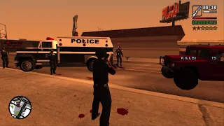 GTA San Andreas - Wanted Level 6 Rampage Shotgun Only 200+ Kill + 6 Star Escape