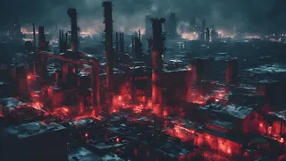 Industrial wasteland. Atmospheric Blade Runner - Cyberpunk City - Sci Fi Music with machines. 2023