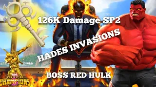 Hel Sunspot vs Boss Red Hulk Hades Invasions Legendary | Mcoc | Marvel Contest of Champions