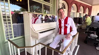 Disney’s Pianist Neal at Casey’s Corner in Magic Kingdom 8/21/2023 playing ragtime and Disney Favs