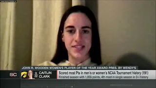 Caitlin Clark On Sportscenter Discusses Winning Wooden Award As Best Player, Sweeps ALL NPOY Awards