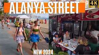 Alanya City Center ! Alanya 25m Road ! Alanya Street Walking Tour ! Antalya Alanya Travel ! 4k 60FPS