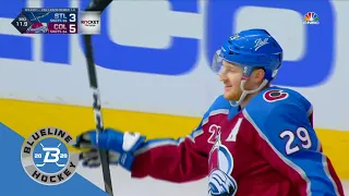 Nathan MacKinnon caps off the hat trick with an empty net goal