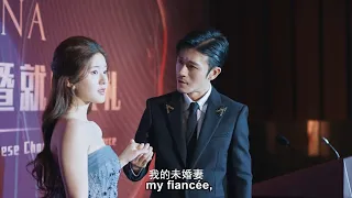Cinderella in sexy dressamazes the audience and CEO announces she is his fiancee