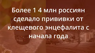 Более 1,4 млн россиян сделало прививки от клещевого энцефалита с начала года