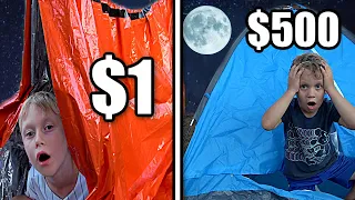 OVERNIGHT CHALLENGE with $1 vs $500 FORTS