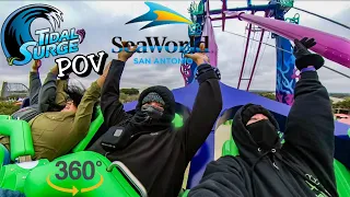Tidal Surge POV In Full 360° | SeaWorld San Antonio | 2-26-22 | You Control The View