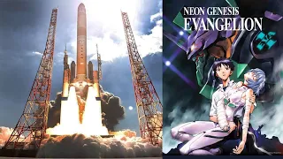 H3 rocket launch +Evangelion BGM