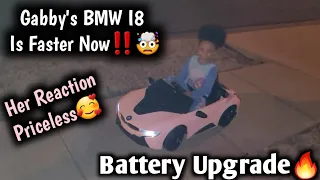 BMW 6V I8 Coupe Powered Ride-On | Battery Upgrade‼ Gabby's Reaction Is Priceless🥰