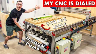 Getting my new CNC DIALED! // Vacuum Table Workholding & T-Track Fixture Table