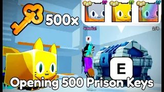 Opening 500x of the new prison keys in Pet Simulator 99 (GOT REALLY LUCKY)