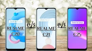 Realme C20 vs C21 vs C25 Comparison specifications 🔥🤔